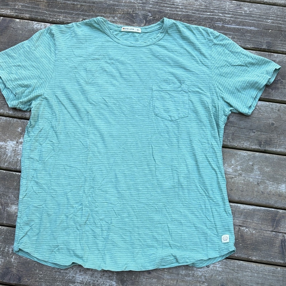 Marine Layer green Striped Short Sleeve Tee size M/L